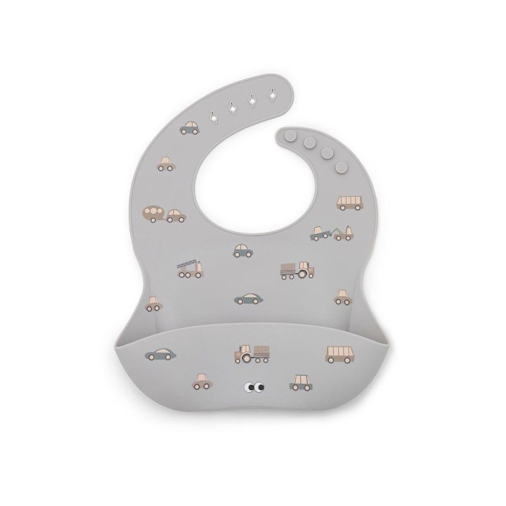 Babero de Silicona Little Wheels