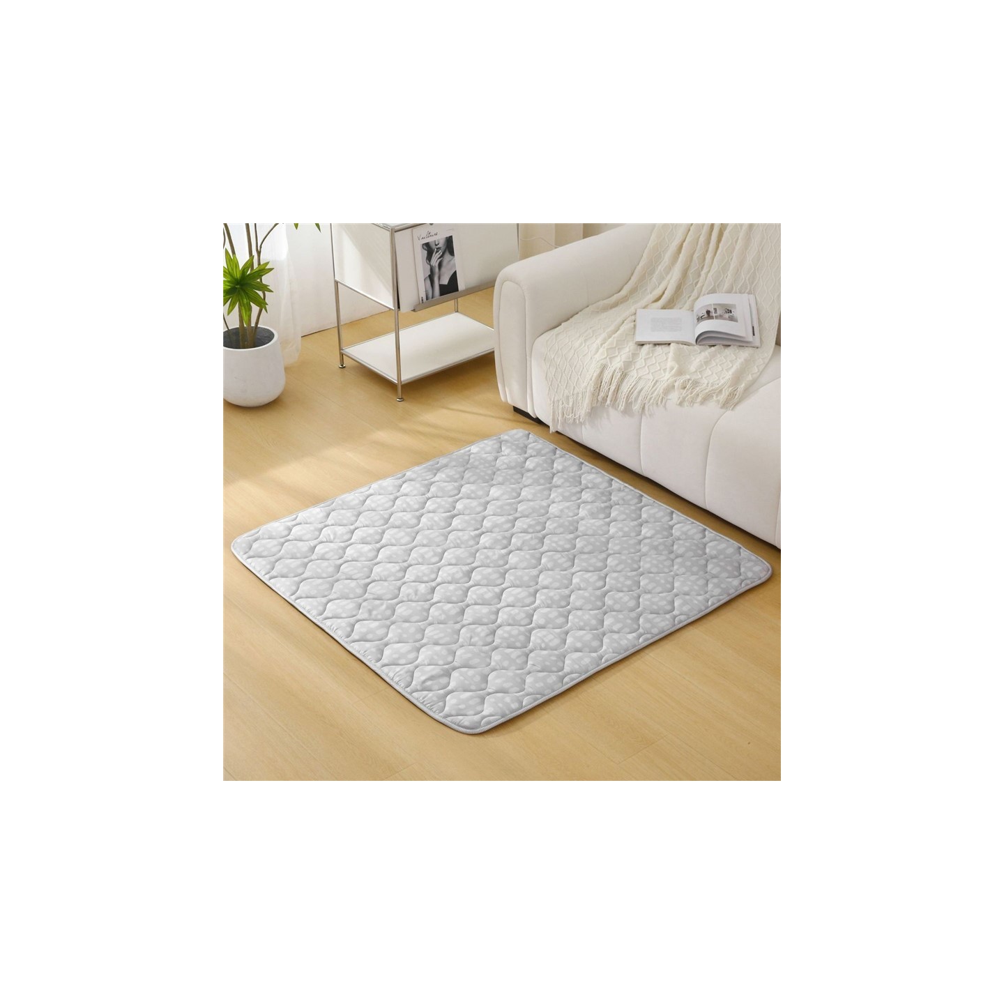 Alfombra de Juego Acolchada Gris 127x127 cms