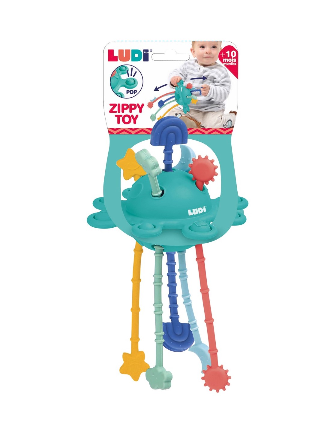 Pelota Sensorial con Cordones Ziptoy