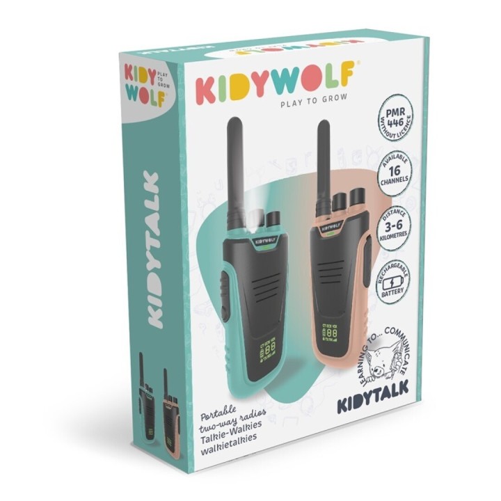 Kidytalk Walkie Talkies Natural/Cyan