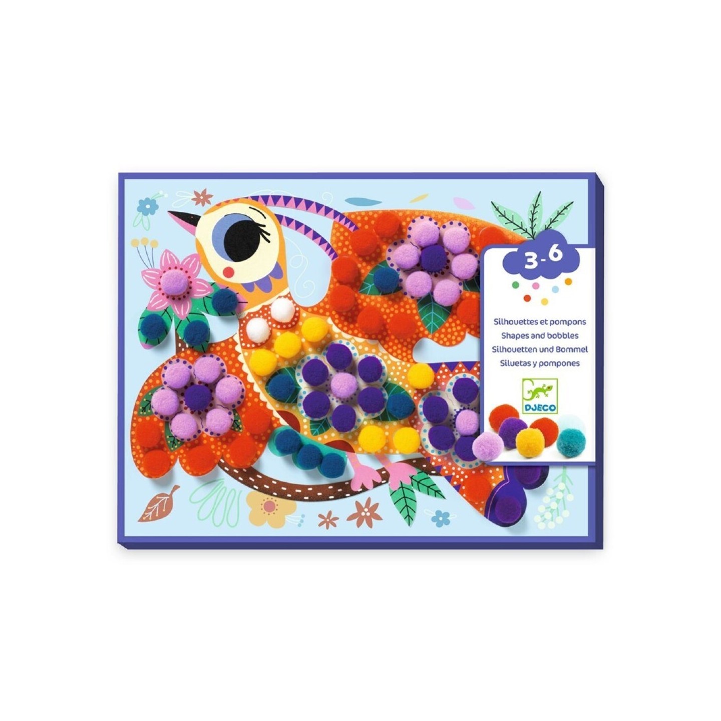 Collage de Pájaros con Pompones