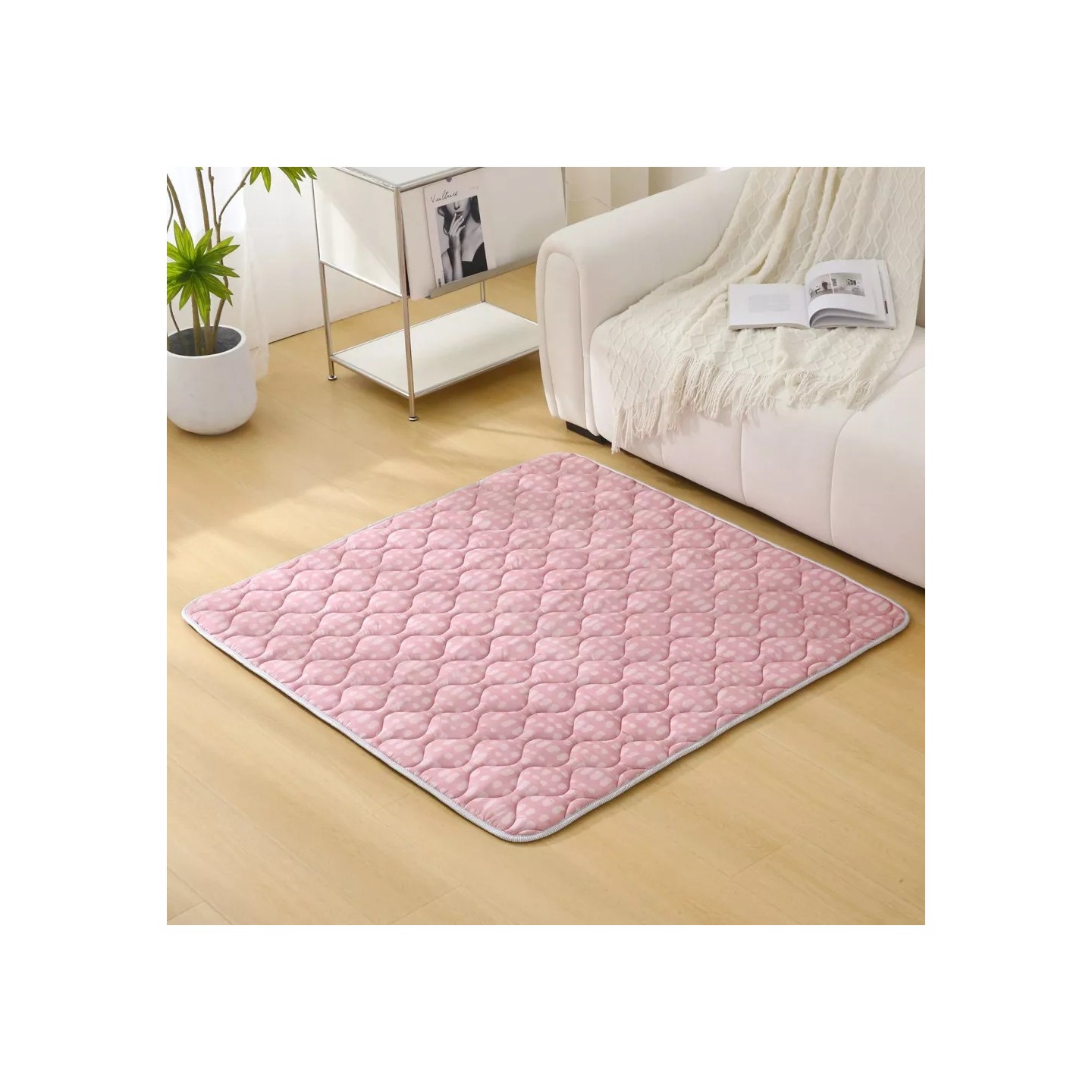 Alfombra Acolchada Rosa 127 x 127 cms