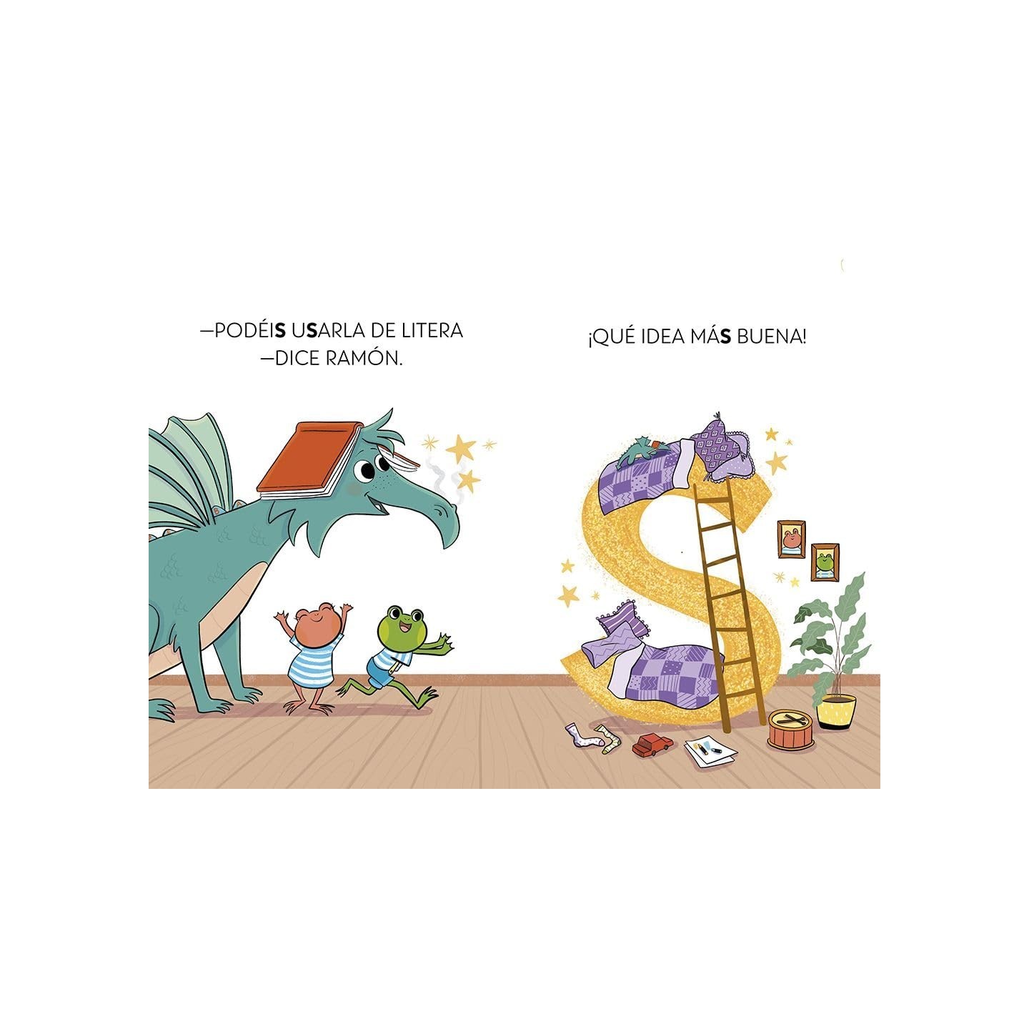 El dragón de las letras 4 - Dos sapos, un dragón y un solo colchón