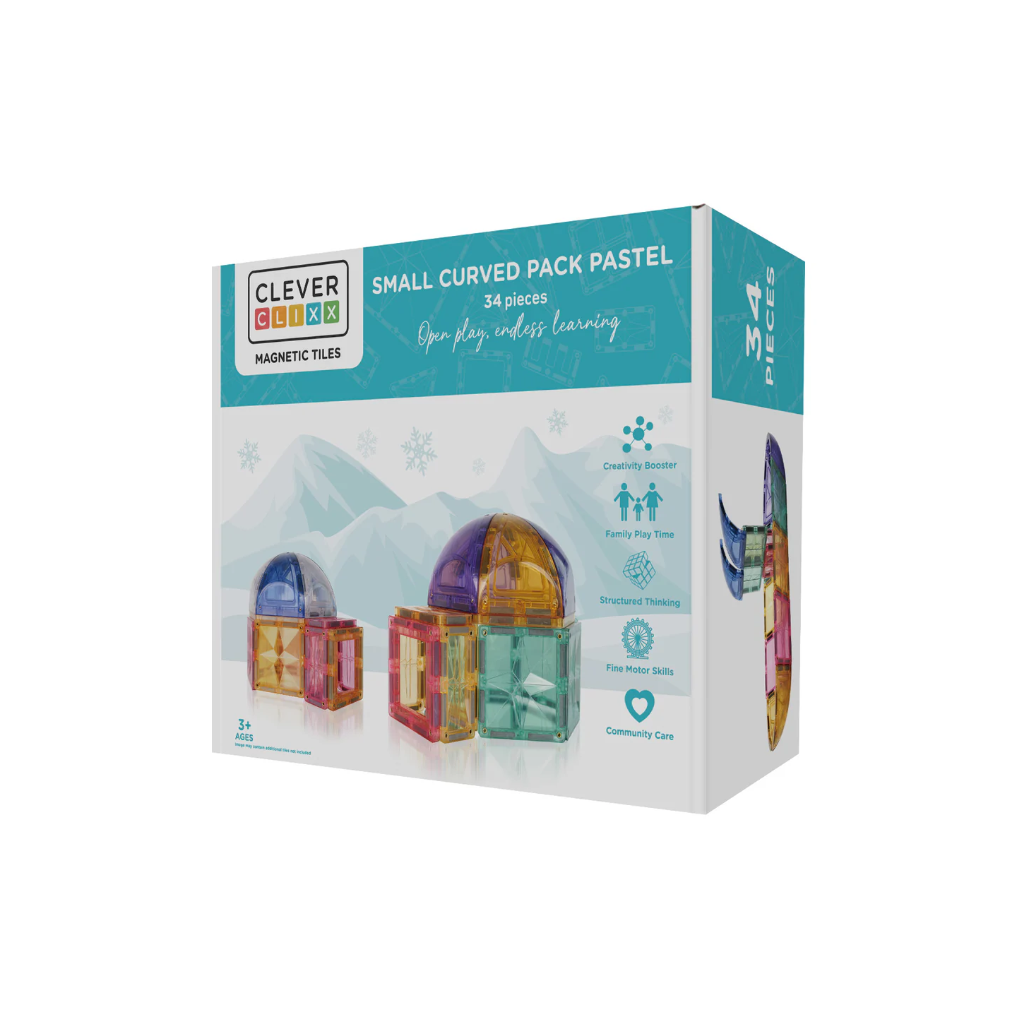 Cleverclixx Pack Curvo Pastel 34 Piezas