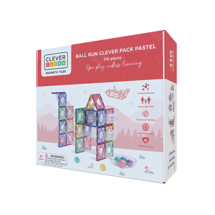 Cleverclixx Pista de Bolas Pastel 110 Piezas