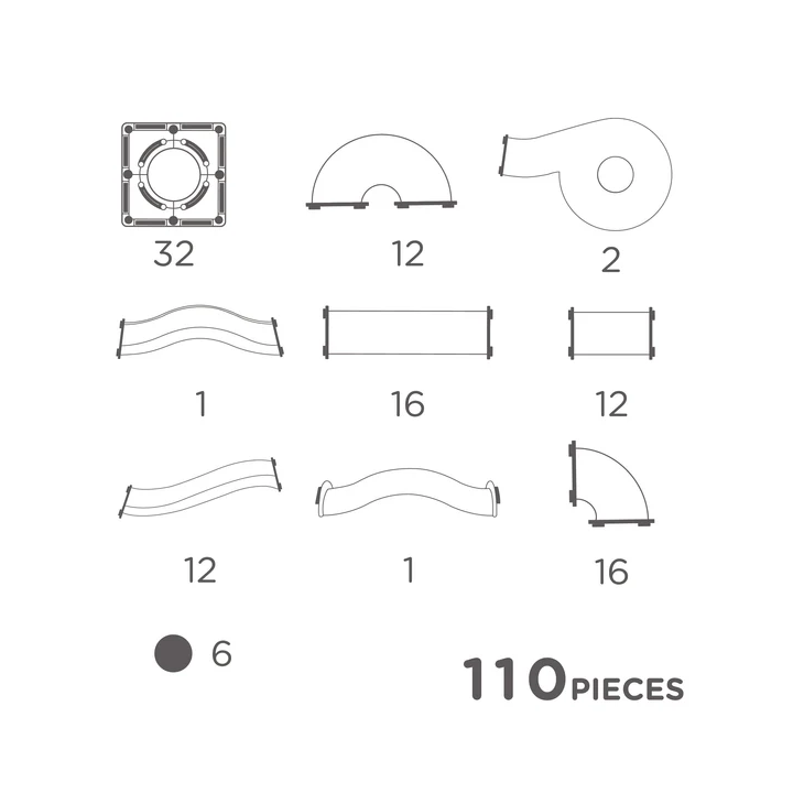 Cleverclixx Pista de Bolas Pastel 110 Piezas