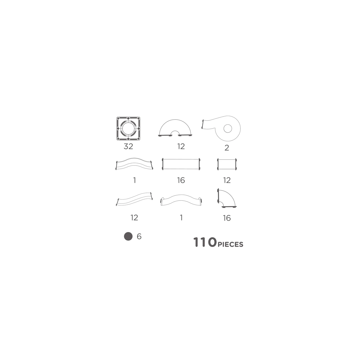 Cleverclixx Pista de Bolas Pastel 110 Piezas