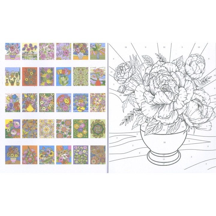 Colorea por números - Flores