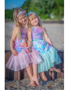 Conjunto Sirena Bling Menta Falda+Clip 4-6 Años