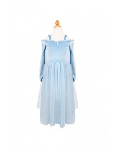Vestido Princesa Terciopelado Celeste 2