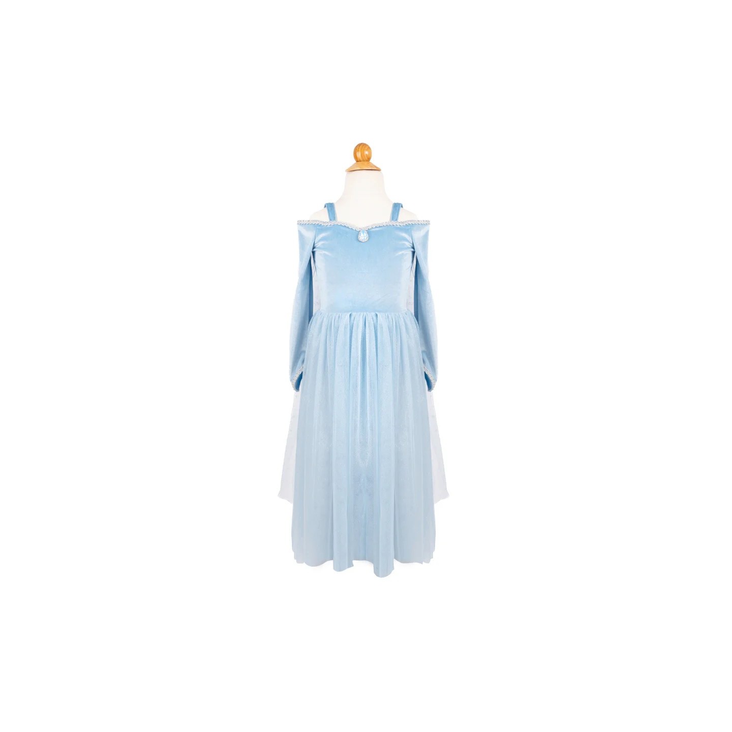 Vestido Princesa Terciopelado Celeste