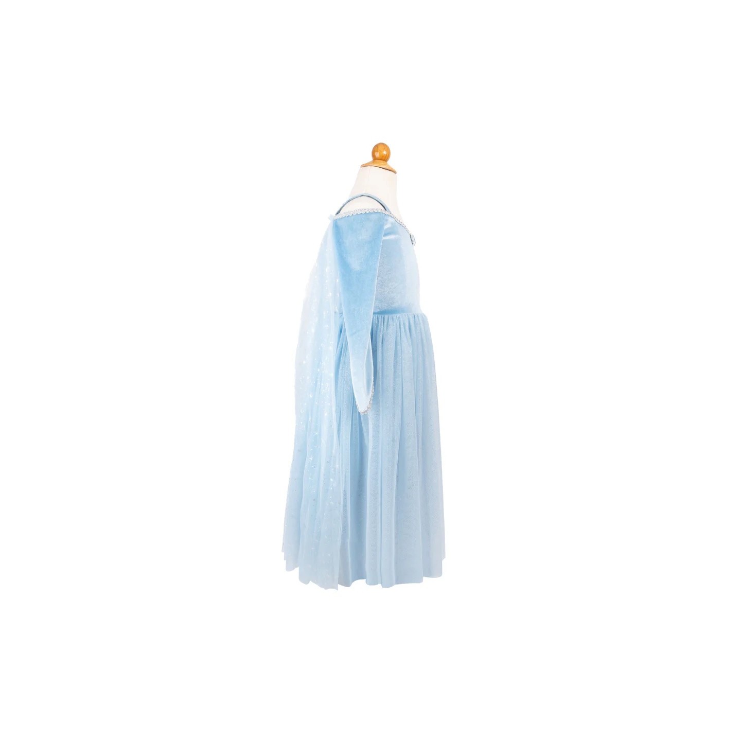 Vestido Princesa Terciopelado Celeste