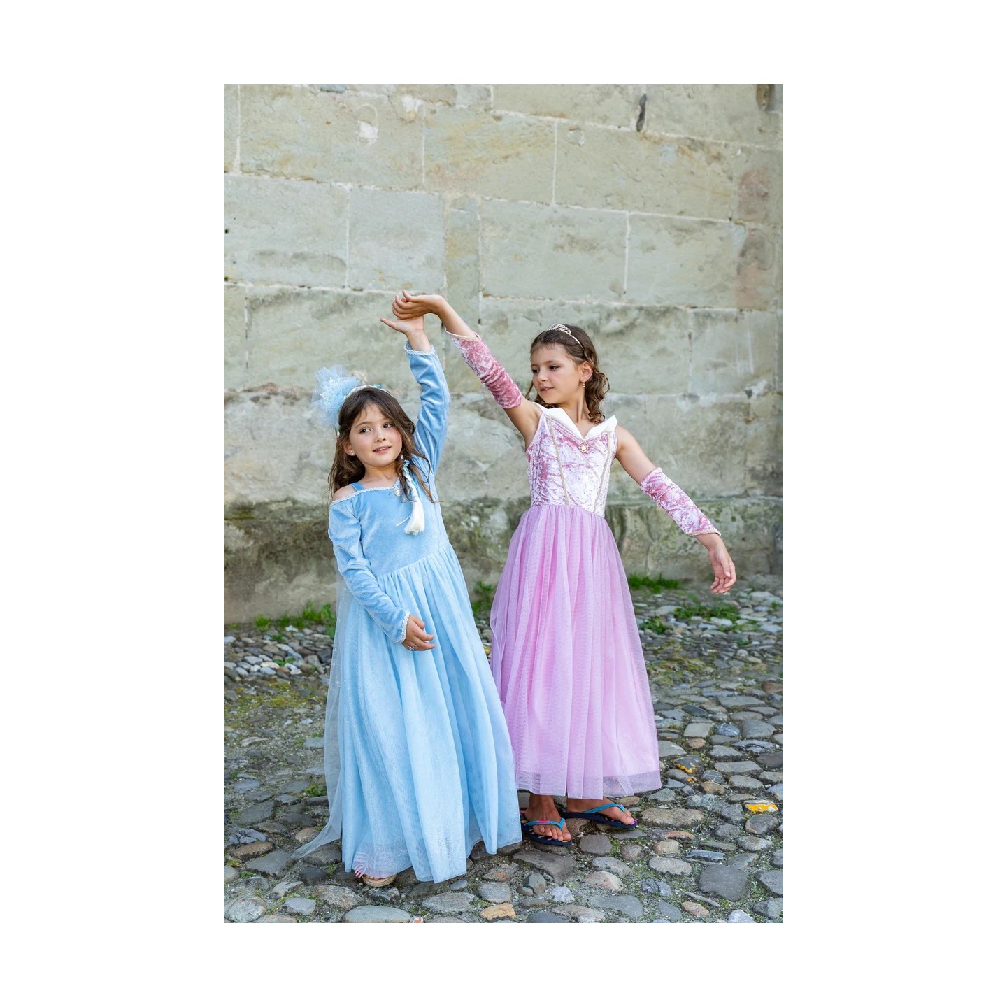 Vestido Princesa Terciopelado Celeste