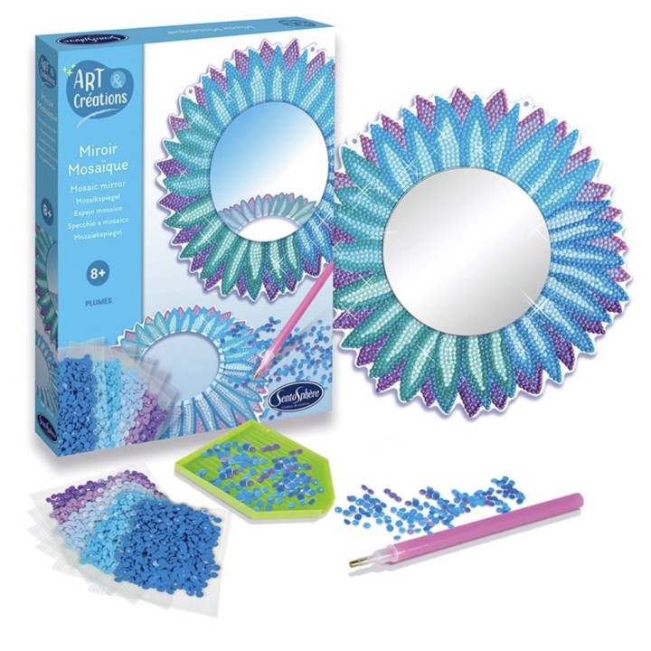 Kit Creativo Espejo con Plumas de Diamantes