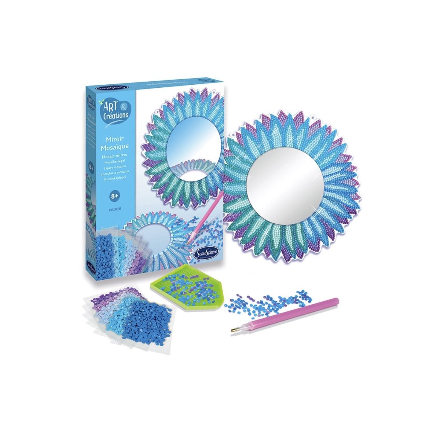 Kit Creativo Espejo con Plumas de Diamantes