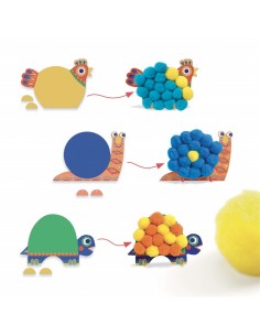 Collage Animales con Pompones 2