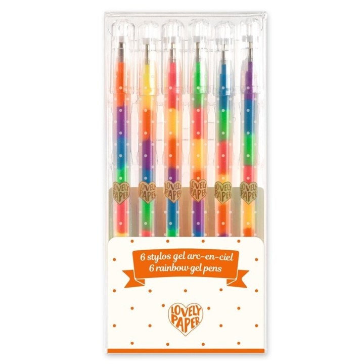 Estuche 6 boligrafos Gel Arcoiris