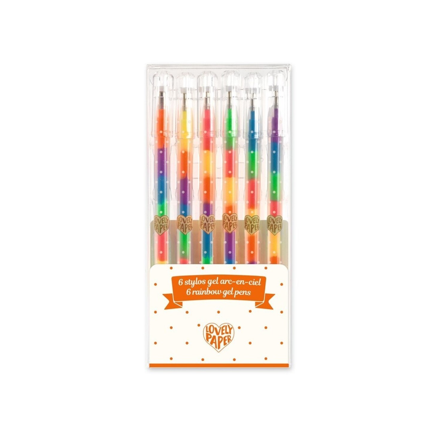 Estuche 6 boligrafos Gel Arcoiris
