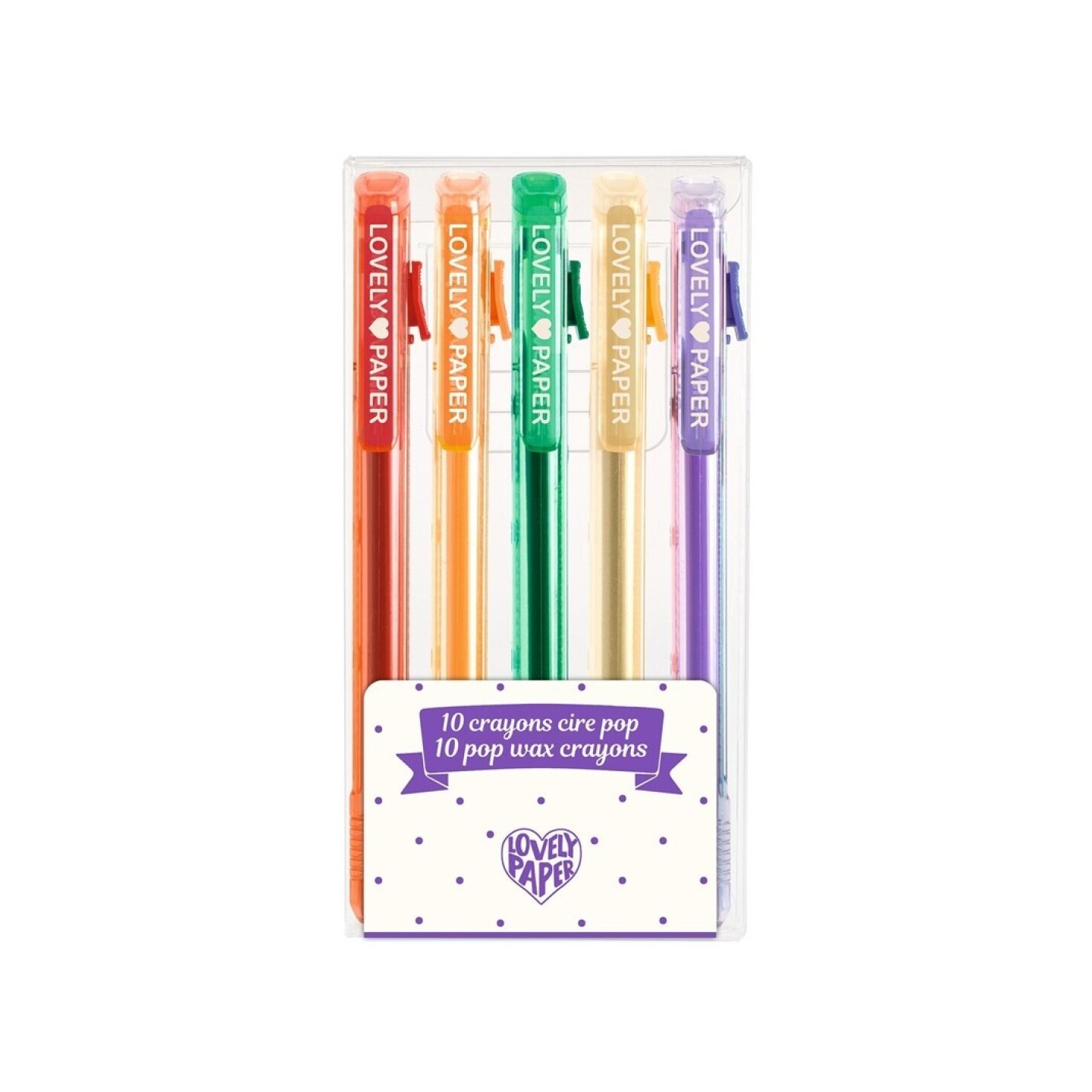 Estuche 5 lápices de Cera Pop
