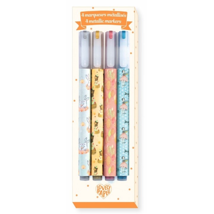 Estuche 4 rotuladores metálicos Elodie