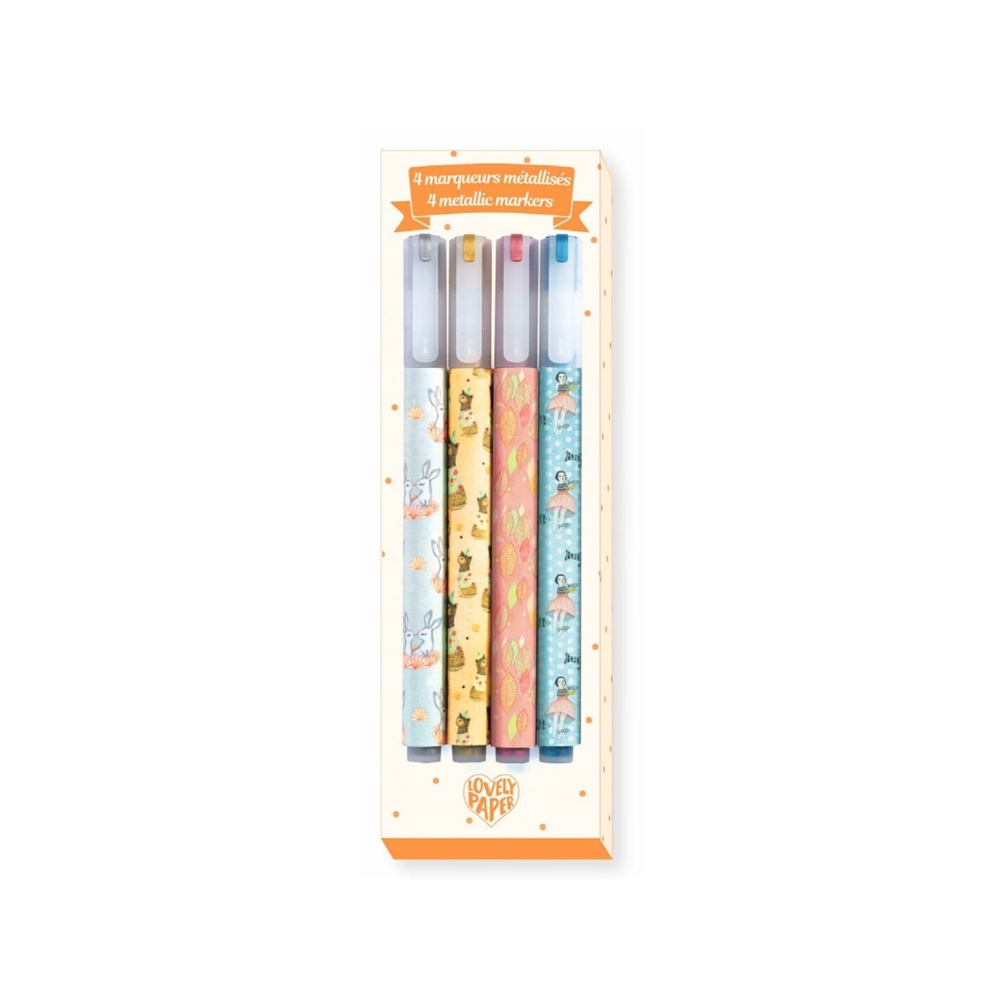 Estuche 4 rotuladores metálicos Elodie