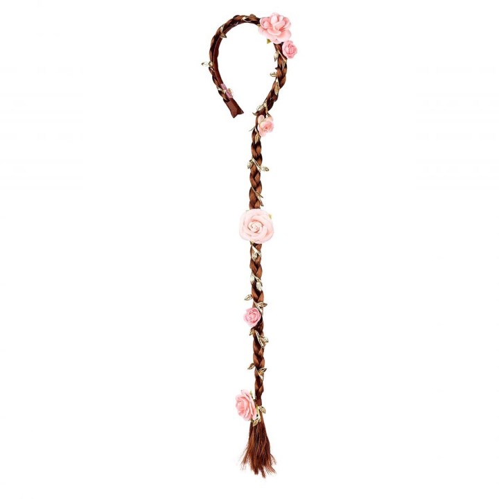 Trenza Taylor Castaña con Flores