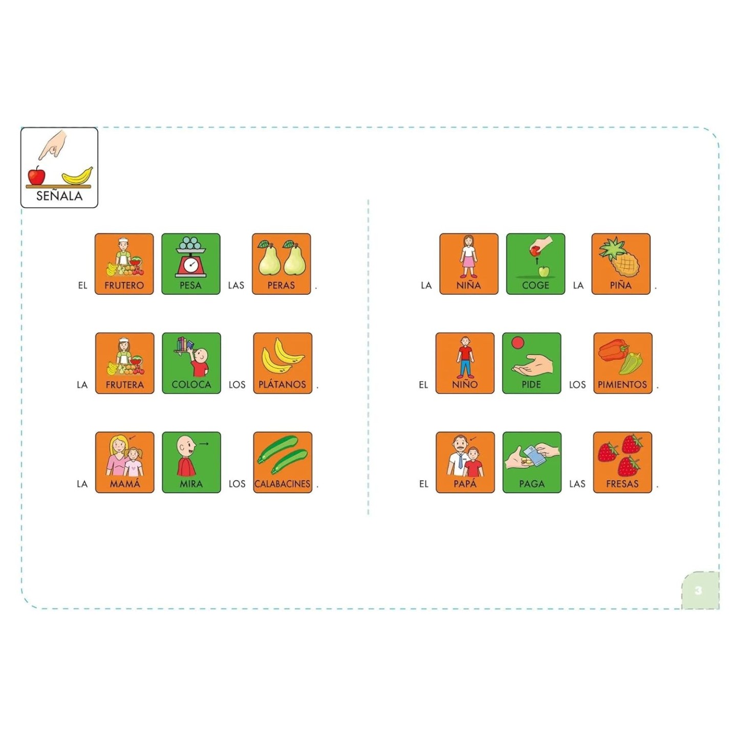 Comprensión con pictogramas: Los alimentos