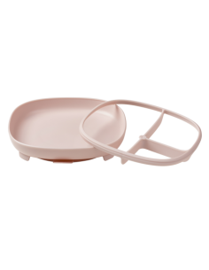 Plato 2 en 1 con Ventosa y Compartimentos Extraíbles - Blush