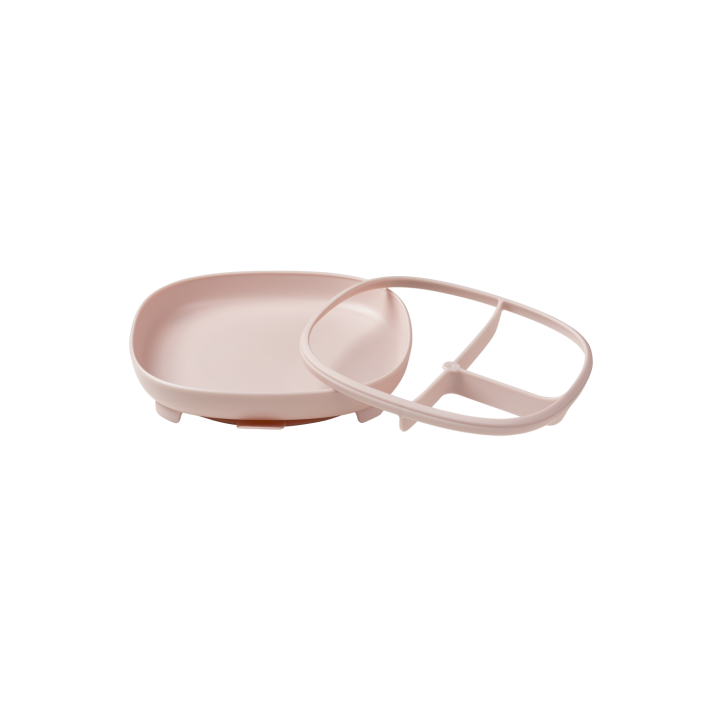 Plato 2 en 1 con Ventosa y Compartimentos Extraíbles - Blush