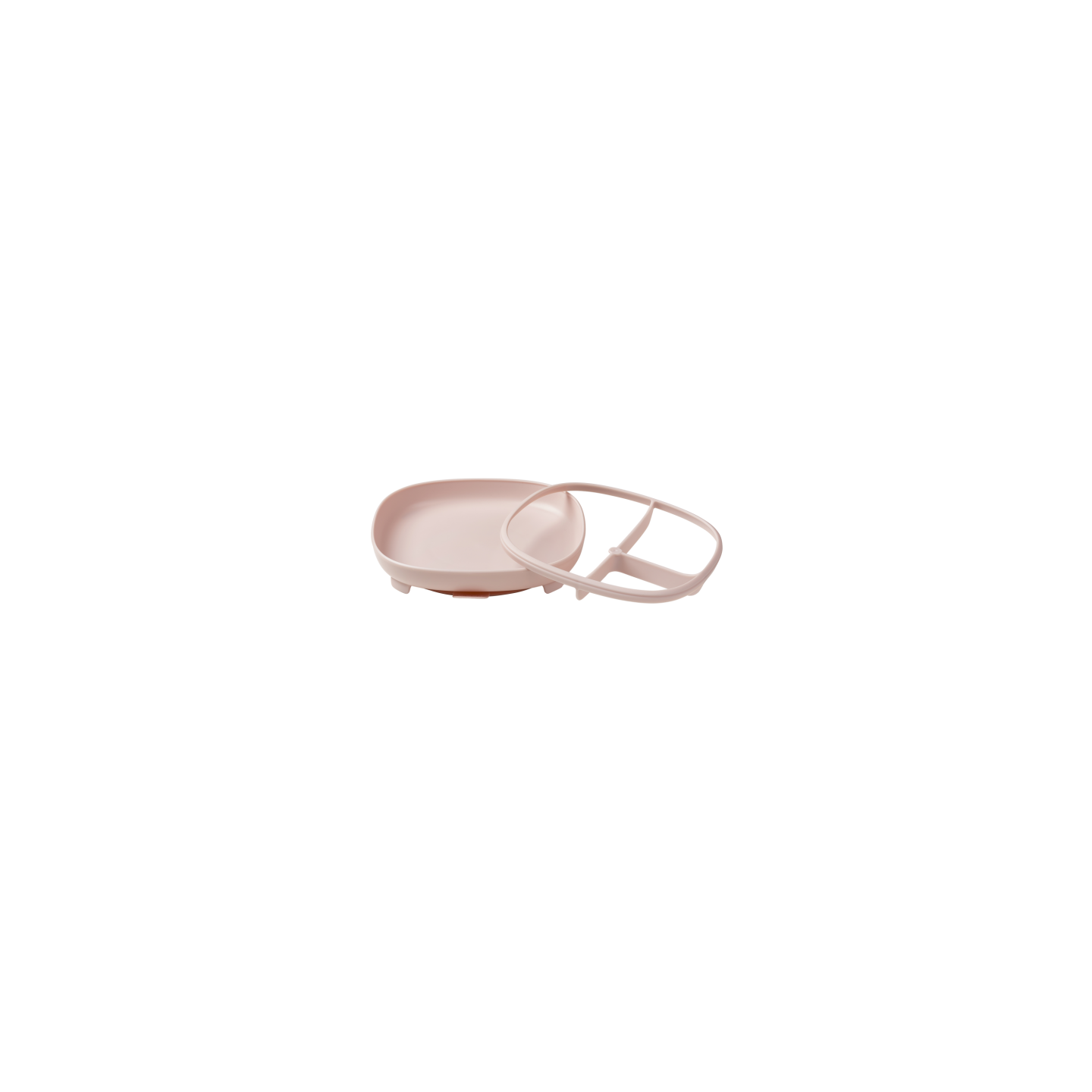Plato 2 en 1 con Ventosa y Compartimentos Extraíbles - Blush