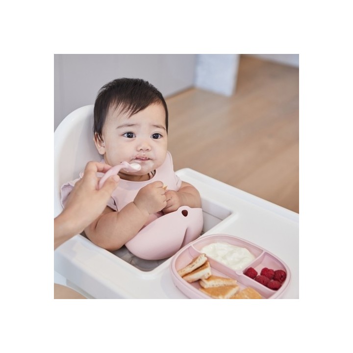 Plato 2 en 1 con Ventosa y Compartimentos Extraíbles - Blush