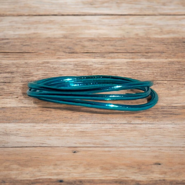 Pulsera Pan de Oro Fina Sky Blue