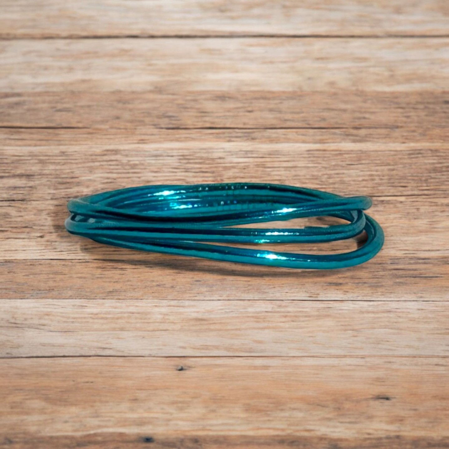 Pulsera Pan de Oro Fina Sky Blue