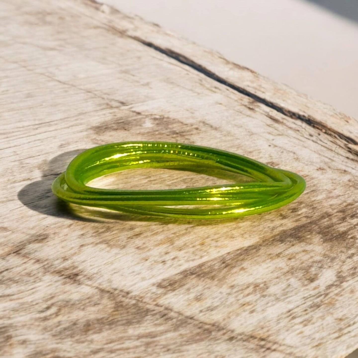 Pulsera Pan de Oro Fina Amarillo Neón