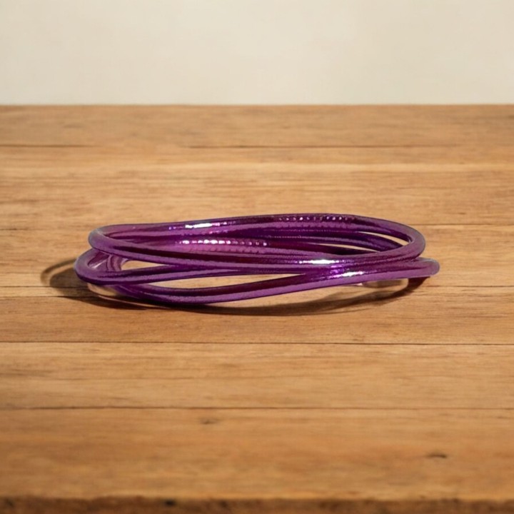 Pulsera Pan de Oro Fina Violeta