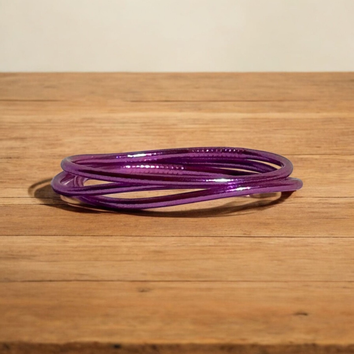 Pulsera Pan de Oro Fina Violeta