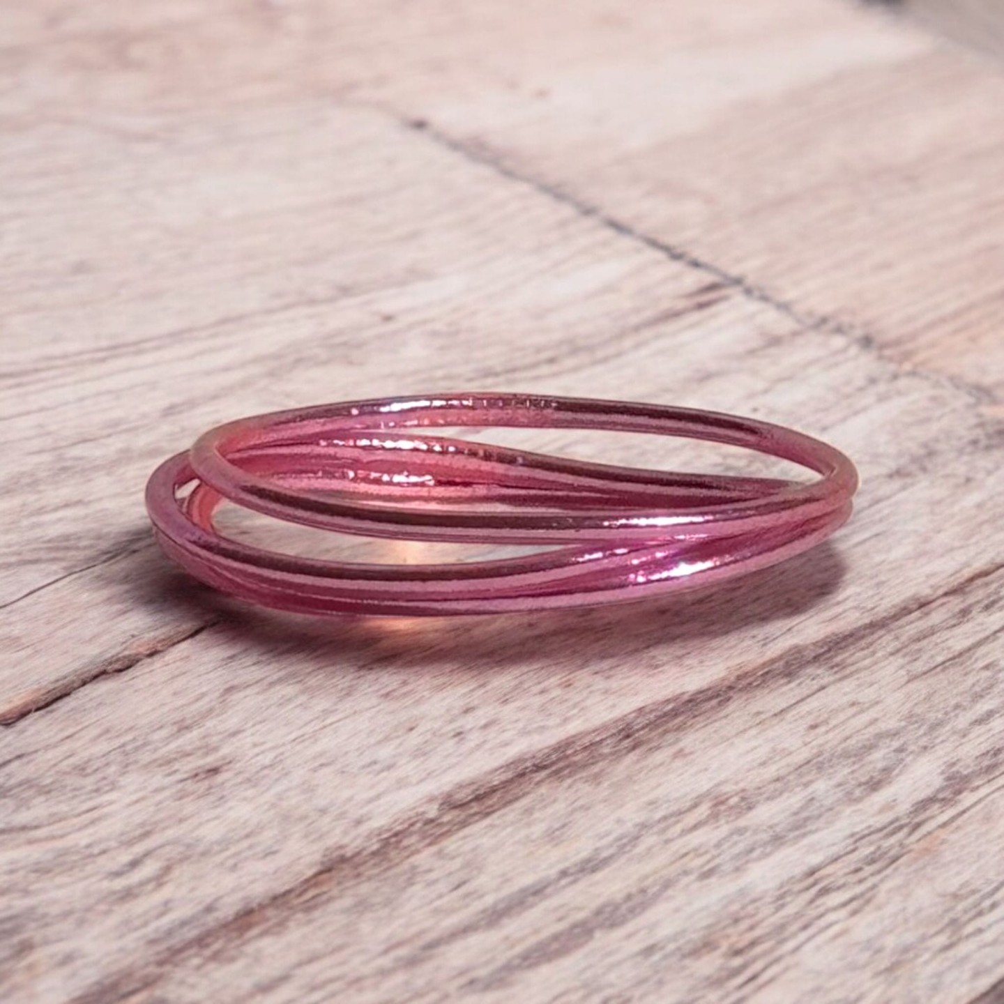 Pulsera Pan de Oro Fina Rosa Suave
