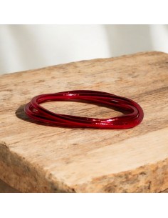 Pulsera Pan de Oro Fina Rojo Valentino