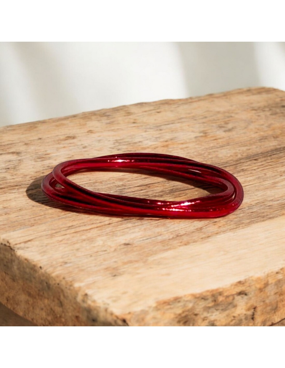 Pulsera Pan de Oro Fina Rojo Valentino