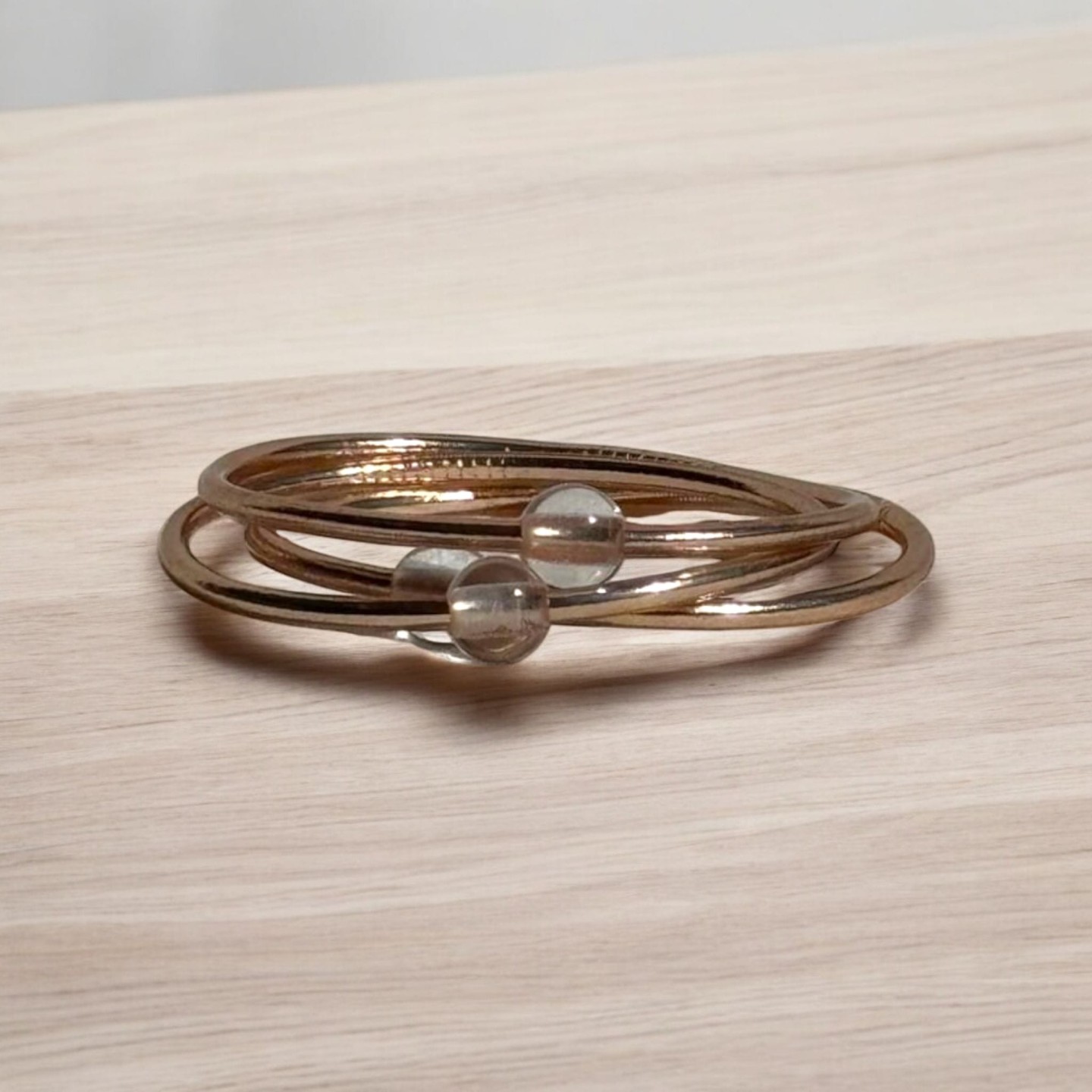 Pulsera Pan de Oro Quarzo Blanco Champagne