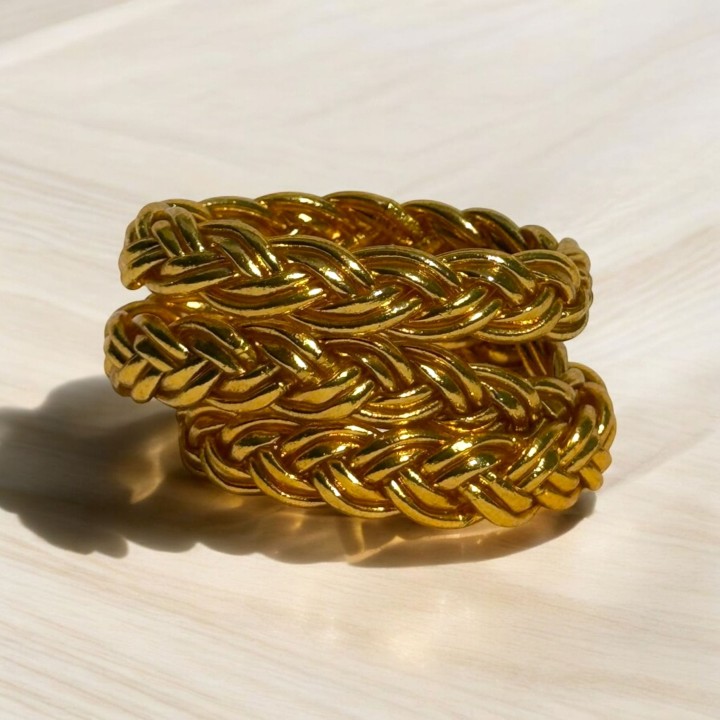 Pulsera Pan de Oro Trenzada Doble Oro