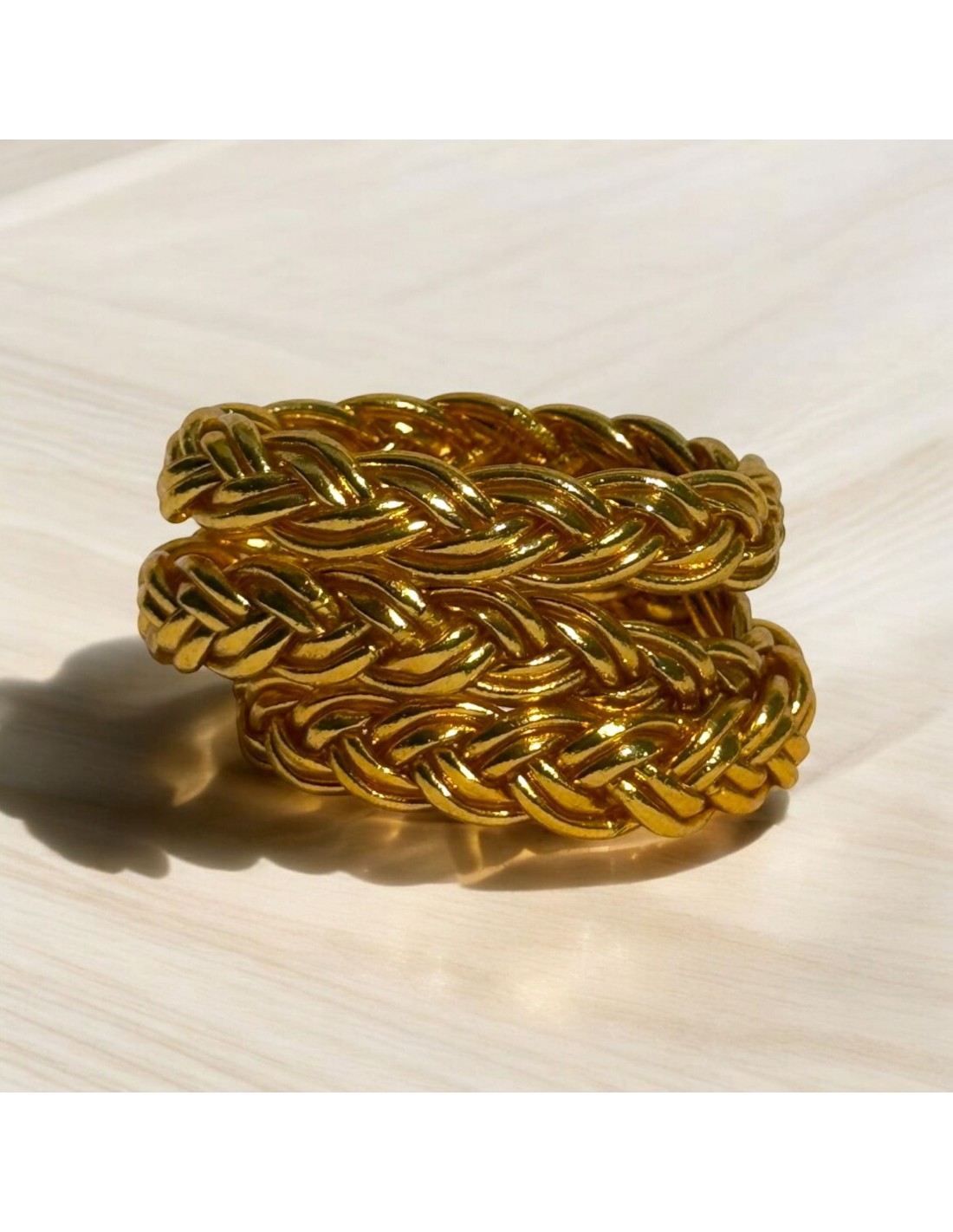 Pulsera Pan de Oro Trenzada Doble Oro