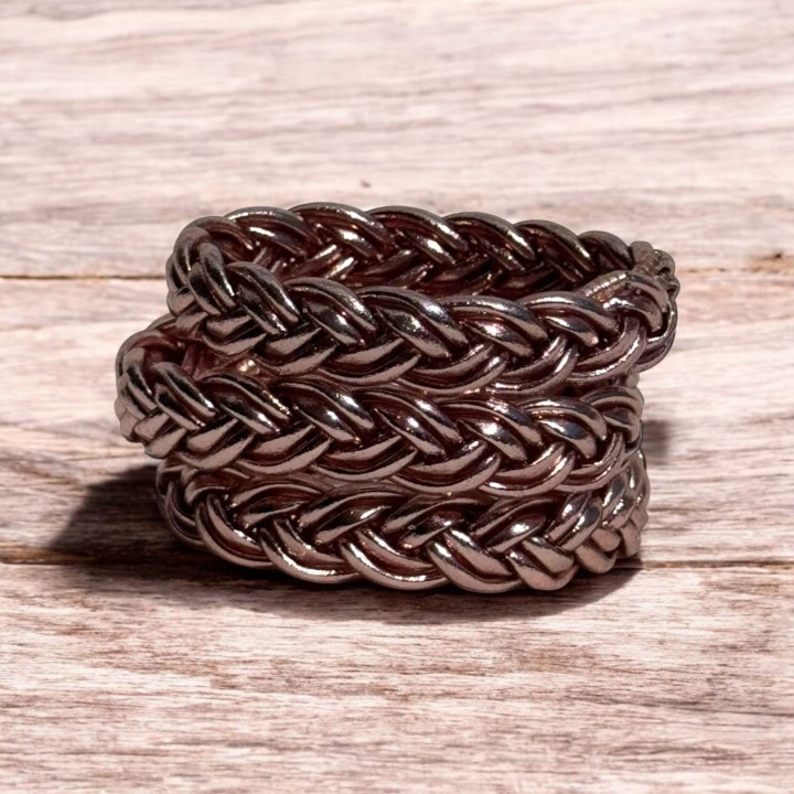 Pulsera Pan de Oro Trenzada Doble Oro Rosa