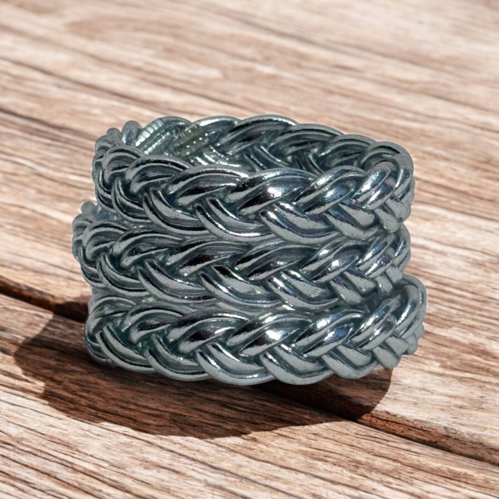 Pulsera Pan de Oro Trenzada Doble Plata