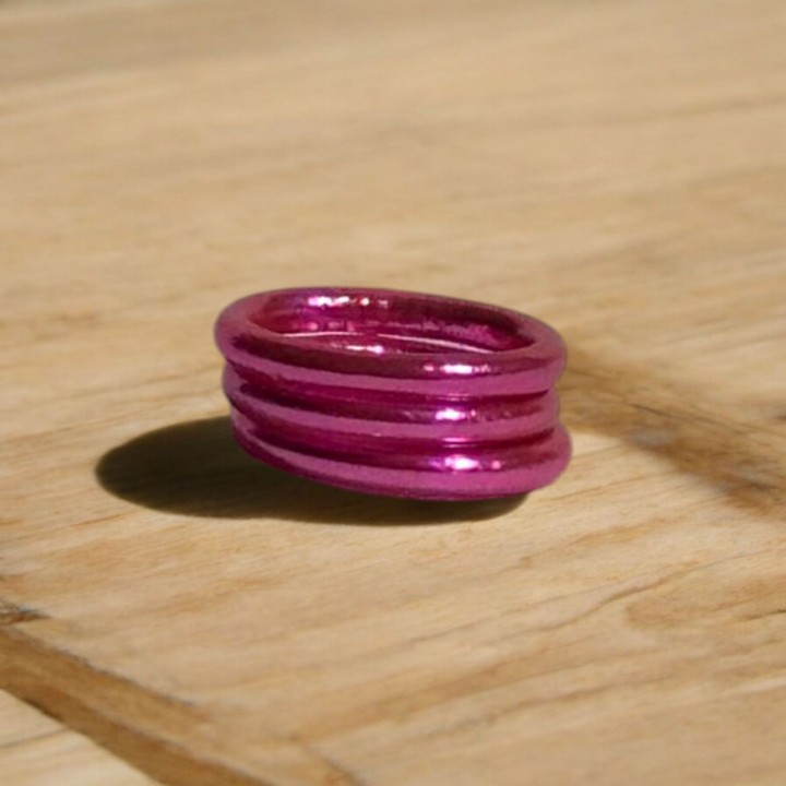 Anillo Pan de Oro Fucsia
