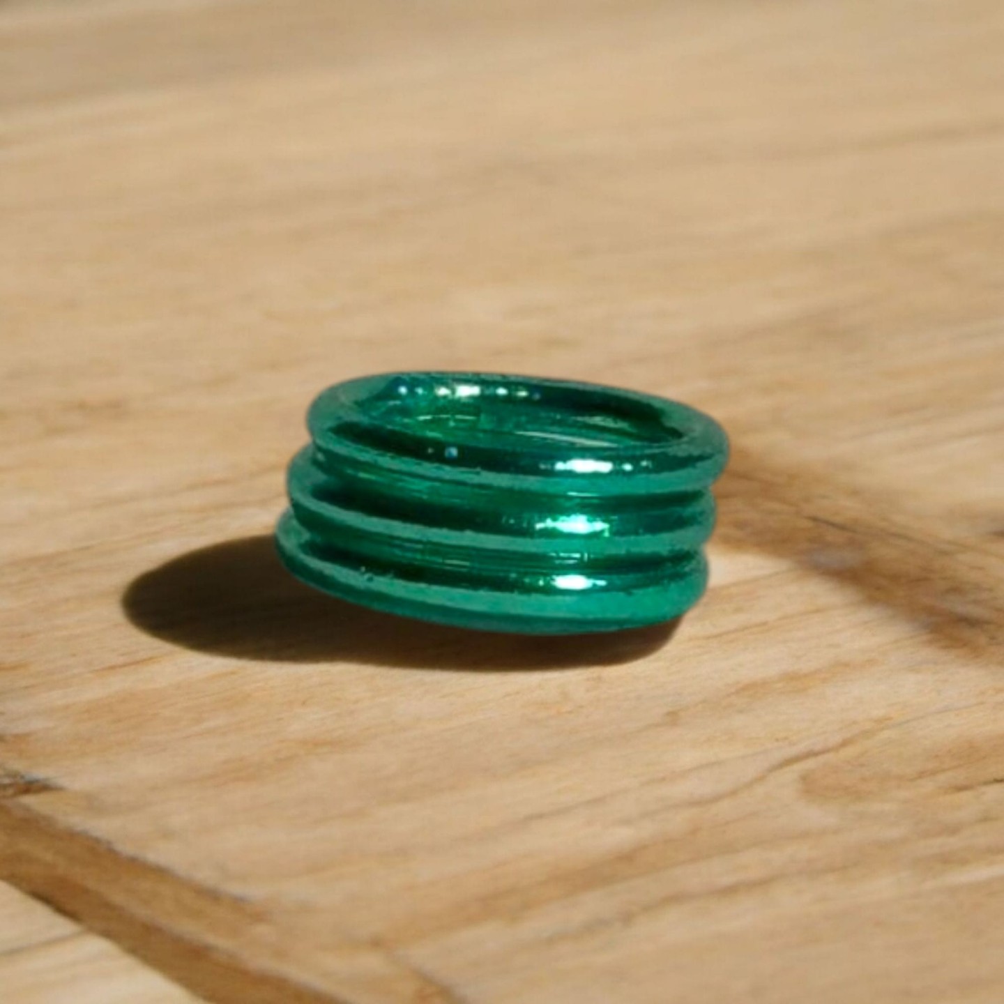 Anillo Pan de Oro Verde Hoja