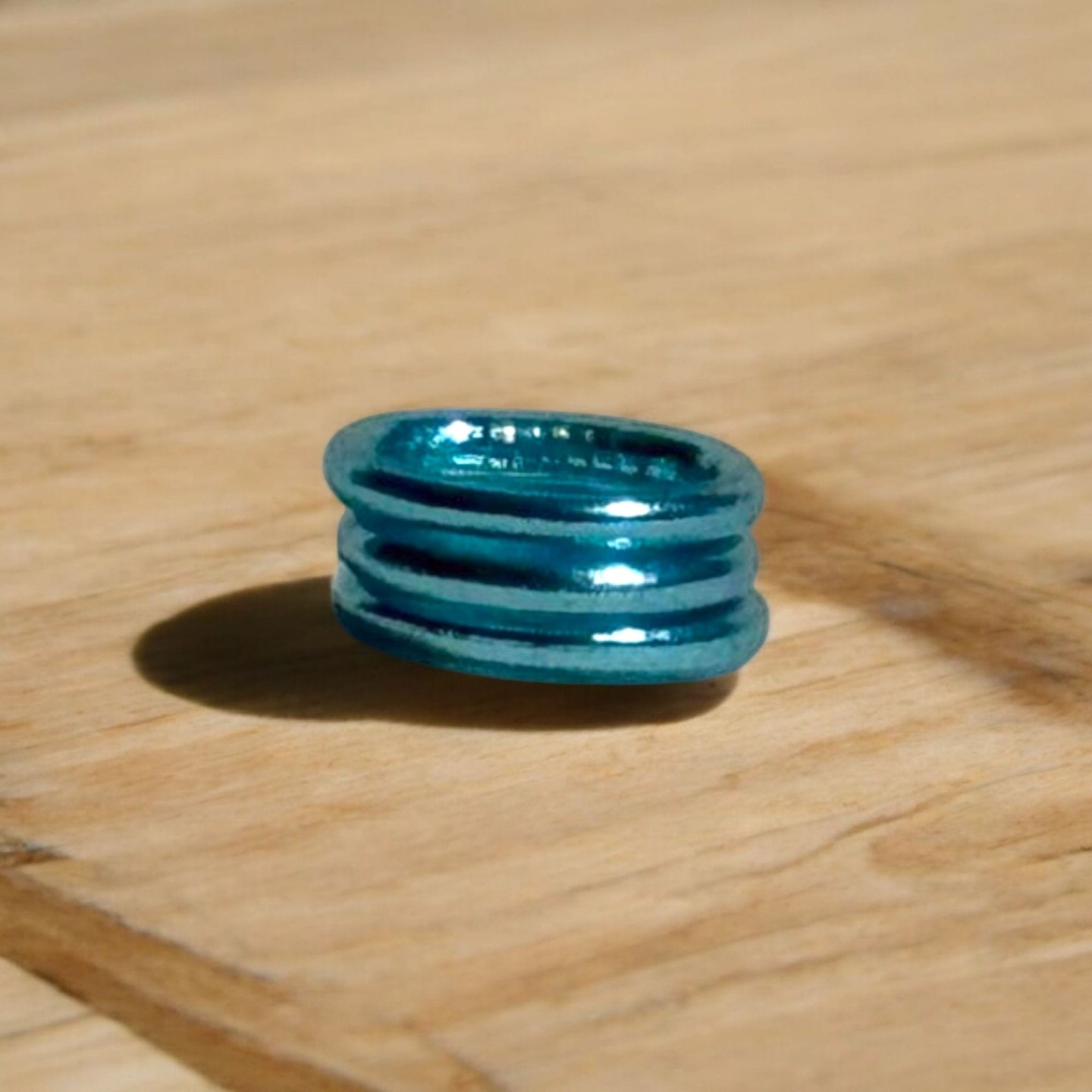 Anillo Pan de Oro Azul Sky Light