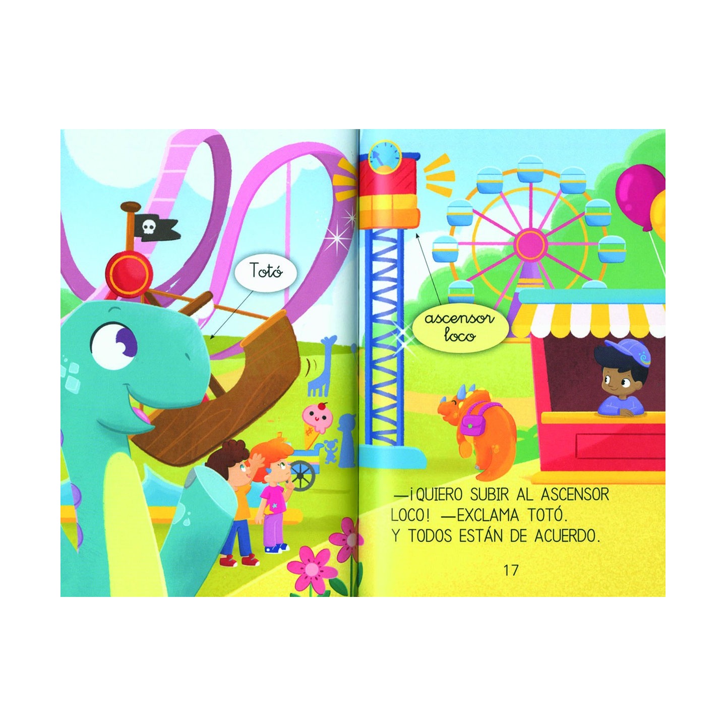 Aprendo a leer Nivel 0 - Un dinosaurio en el parque de atracciones