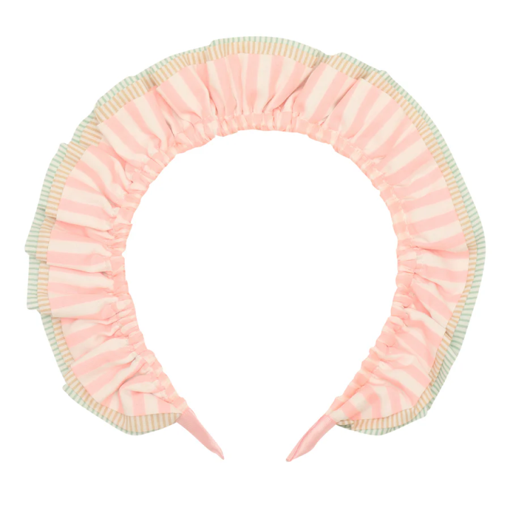 Diadema con volante de rayas