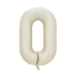 Globo Foil Número 0 Beige